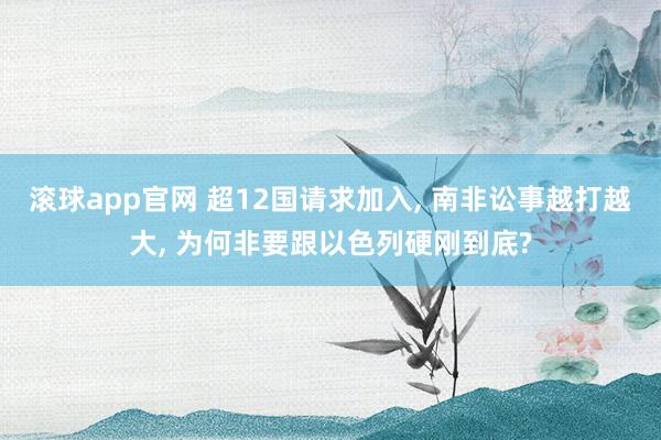 滚球app官网 超12国请求加入， 南非讼事越打越大， 为何非要跟以色列硬刚到底?