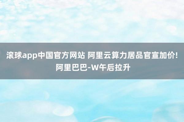 滚球app中国官方网站 阿里云算力居品官宣加价! 阿里巴巴-W午后拉升