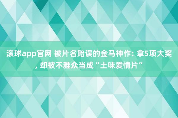 滚球app官网 被片名贻误的金马神作: 拿5项大奖， 却被不雅众当成“土味爱情片”