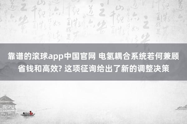 靠谱的滚球app中国官网 电氢耦合系统若何兼顾省钱和高效? 这项征询给出了新的调整决策