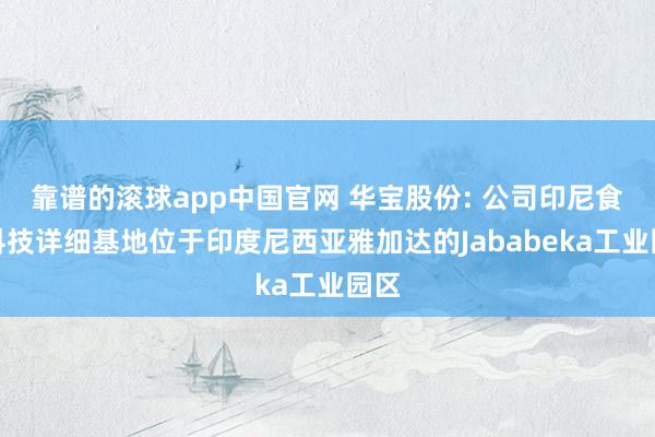 靠谱的滚球app中国官网 华宝股份: 公司印尼食物科技详细基地位于印度尼西亚雅加达的Jababeka工业园区