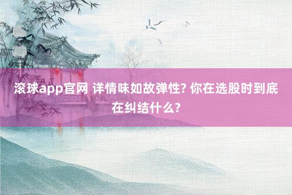 滚球app官网 详情味如故弹性? 你在选股时到底在纠结什么?