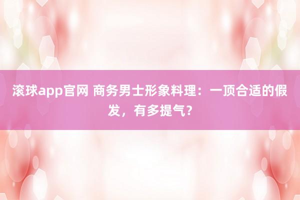 滚球app官网 商务男士形象料理：一顶合适的假发，有多提气？