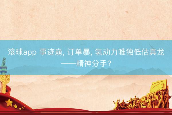滚球app 事迹崩， 订单暴， 氢动力唯独低估真龙——精神分手?
