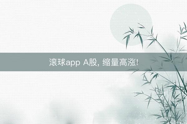 滚球app A股， 缩量高涨!
