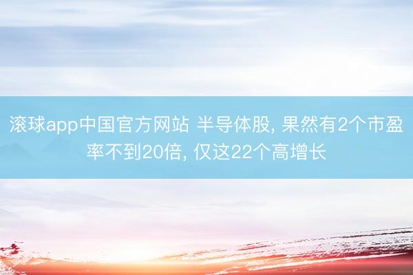 滚球app中国官方网站 半导体股, 果然有2个市盈率不到20倍, 仅这22个高增长