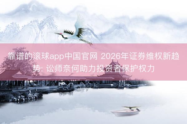靠谱的滚球app中国官网 2026年证券维权新趋势: 讼师奈何助力投资者保护权力
