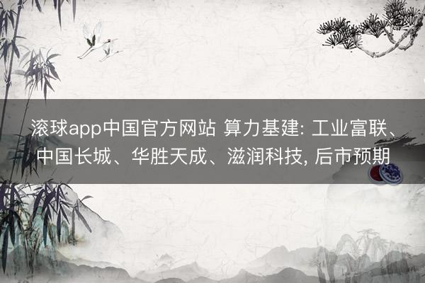 滚球app中国官方网站 算力基建: 工业富联、中国长城、华胜天成、滋润科技， 后市预期