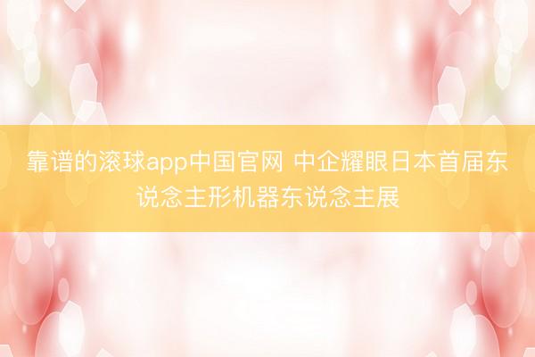 靠谱的滚球app中国官网 中企耀眼日本首届东说念主形机器东说念主展
