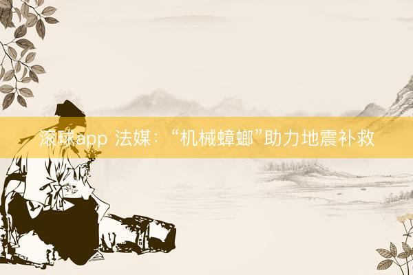 滚球app 法媒：“机械蟑螂”助力地震补救