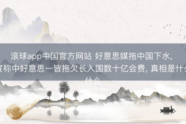 滚球app中国官方网站 好意思媒拖中国下水， 宣称中好意思一皆拖欠长入国数十亿会费， 真相是什么