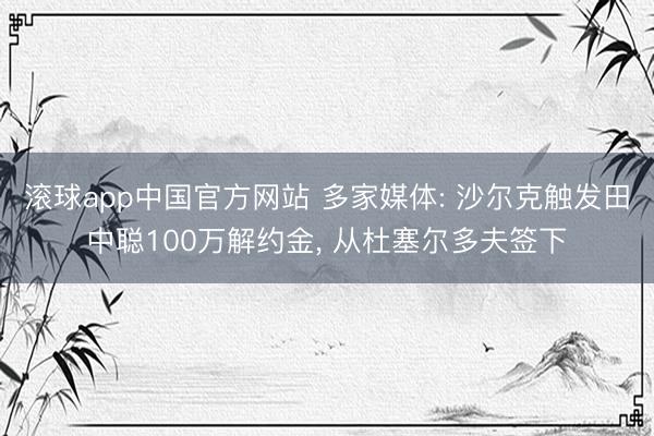 滚球app中国官方网站 多家媒体: 沙尔克触发田中聪100万解约金， 从杜塞尔多夫签下