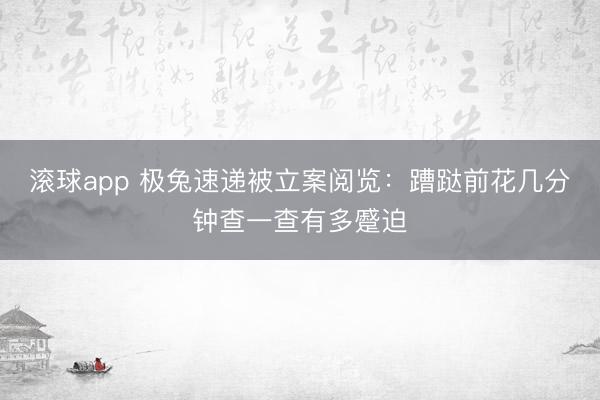 滚球app 极兔速递被立案阅览：蹧跶前花几分钟查一查有多蹙迫