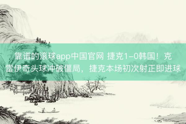 靠谱的滚球app中国官网 捷克1-0韩国！克雷伊奇头球冲破僵局，捷克本场初次射正即进球