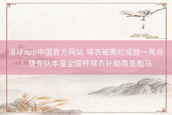 滚球app中国官方网站 球衣被撕烂成独一亮点！捷克队本届全国杯球衣补助商是彪马