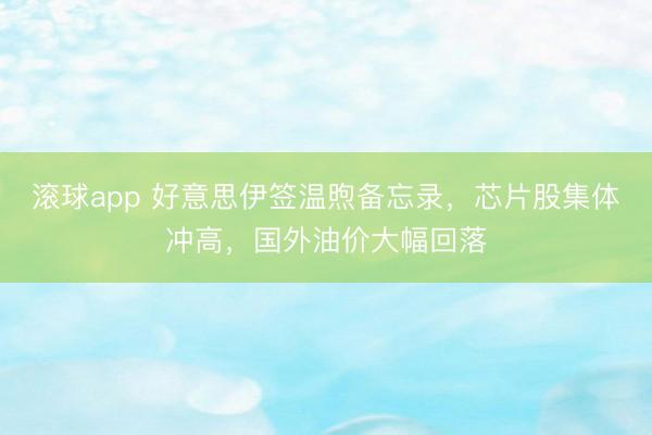 滚球app 好意思伊签温煦备忘录，芯片股集体冲高，国外油价大幅回落