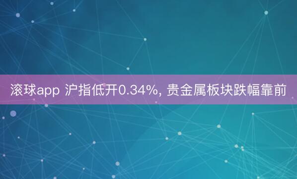 滚球app 沪指低开0.34%， 贵金属板块跌幅靠前